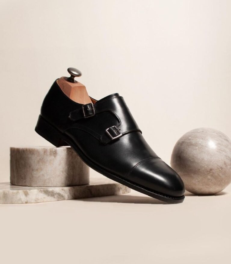 OLD MONEY SHOES - MONK STRAP - Myrqvist Black Calf Leather