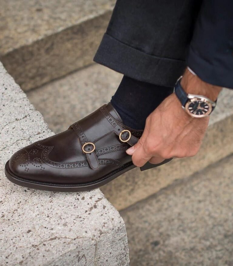 OLD MONEY SHOES - MONK STRAP - Velasca Dark Brown Calf Leather